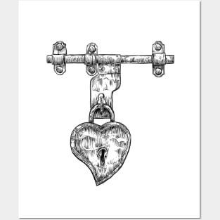 Padlock Heart, Love Posters and Art